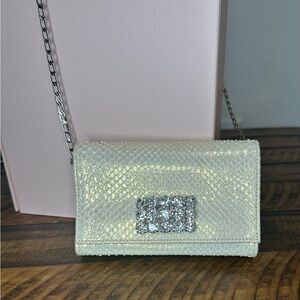 Carlos Falchi Python Clutch with Rhinestone Detail